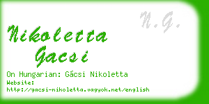 nikoletta gacsi business card